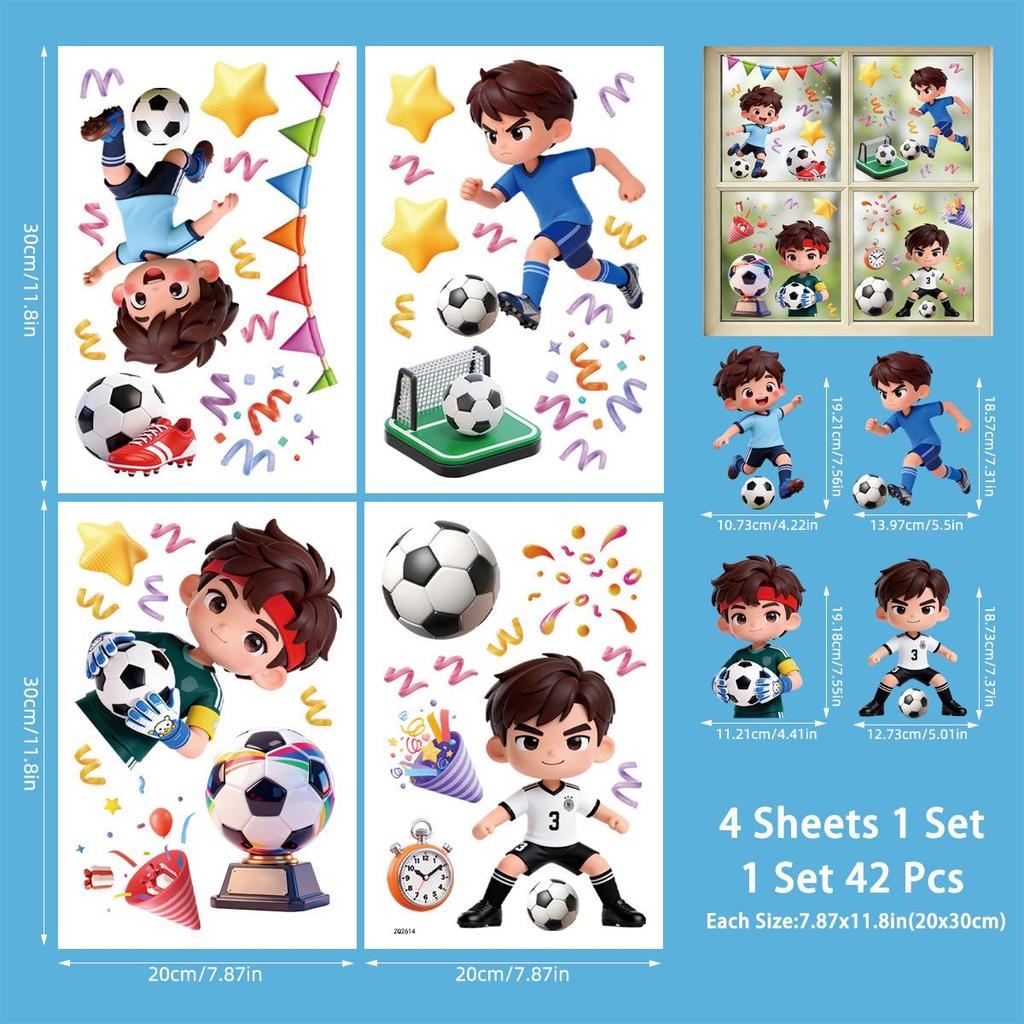 2026 North America World Cup Football Stickers: Boys' Sports Theme Electrostatic Stickers