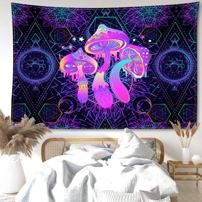Purple Geometric Mushroom Tapestry Wall Hanging Abstract Art Hippie Tapiz Witchcraft Mysterious Living Room Home Decor
