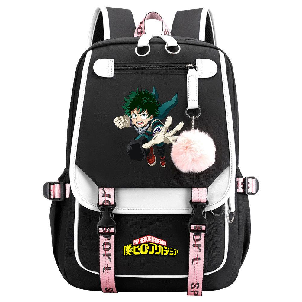 Day Man My Hero Academy USB Teen Student School Bag Men's and Women's Casual Webbing Flip Backpack