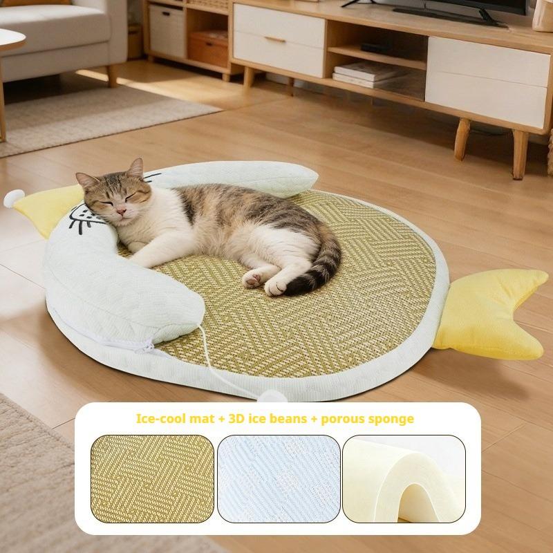 Summer Cool Ice Pet Cushion Breathable Heat Relief Sleeping Mat for Dogs Cats Home Nest Accessories