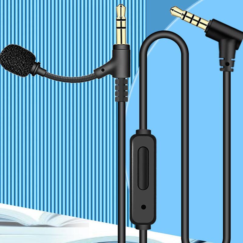 Digital Chip 3.5Mm With Microphone Audio Cable Head Mounted Headphones Adjust Volume Control Microphone Aux Audio Cable