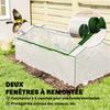 Mini Greenhouse, Pointed Roof, Mosquito Net Window, Powder-Coated Metal, 180 x 90 x 70 cm, White
