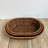 Hand-Woven Food Plate Vintage Wicker Basket Durable Bread Tray
