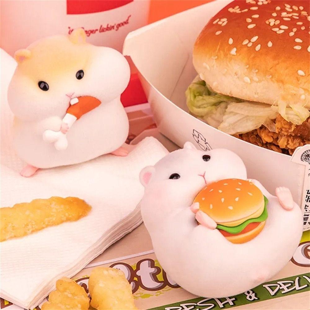 Foodie Series Gourmet Hamster Figures Flocking Mouse Hamster Clarke Figures   Dashboard Decoration