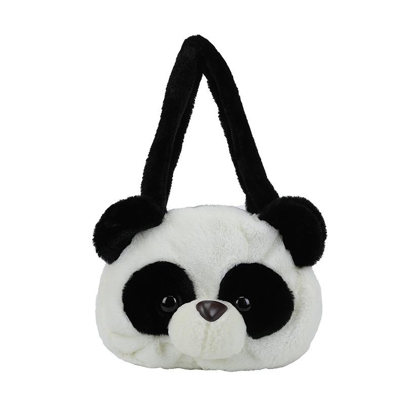 Fashion Plush Cartoon Bag Large Capacity Cute Berry Bear Pineapple Pupp Squirrel Shoulder Bag Tote Bag Panda
