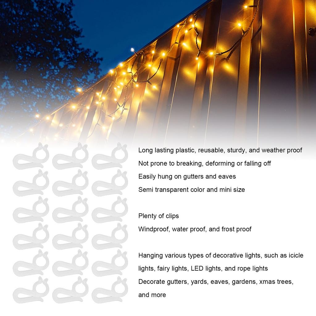 250Pcs Xmas Light Clips Mini for C9 C7 String Lights Hanging for Outside Outdoor Gutter Shingle Roofline House Yard Eaves Holiday Decoration