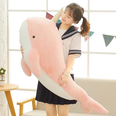 Peluche Narvalo Adorabile Bambola Balena Unicorno Pesce Morbido Balena Blu Con cuscino a corno Regalo di Natale ottimo per l'uso quotidiano