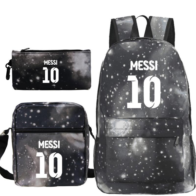 Lionel Messi · Perifere Rugzak Student Schooltas Schoudertas Etui Drie Delige Set three-piece set