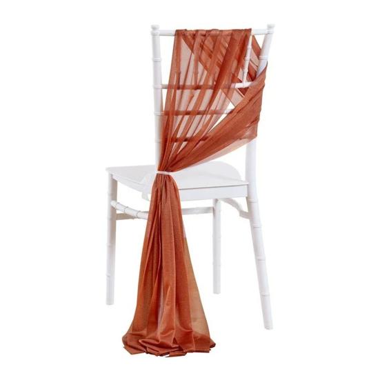 Chiffon Chair Sashes Wedding Aisle Decorations 9Ft Wrinkle-Free Draping Fabric for Ceremony Reception Party Banquet Decoration