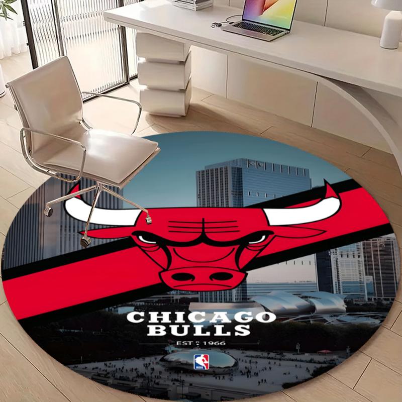 Personalized Chicago Bulls Round Chair Office Rug - Perfect for Mat, Office Chair & More - Ideal Gift for Birthdays and Holidays