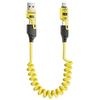 1PC car spring data cable 65W telescopic four-in-one fast charging, suitable for Huawei Apple 15/16 universal charging cable
