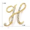Trendy 26-Letter Rhinestone Brooch Pin - Fashion Accessory for Clothing & Bags