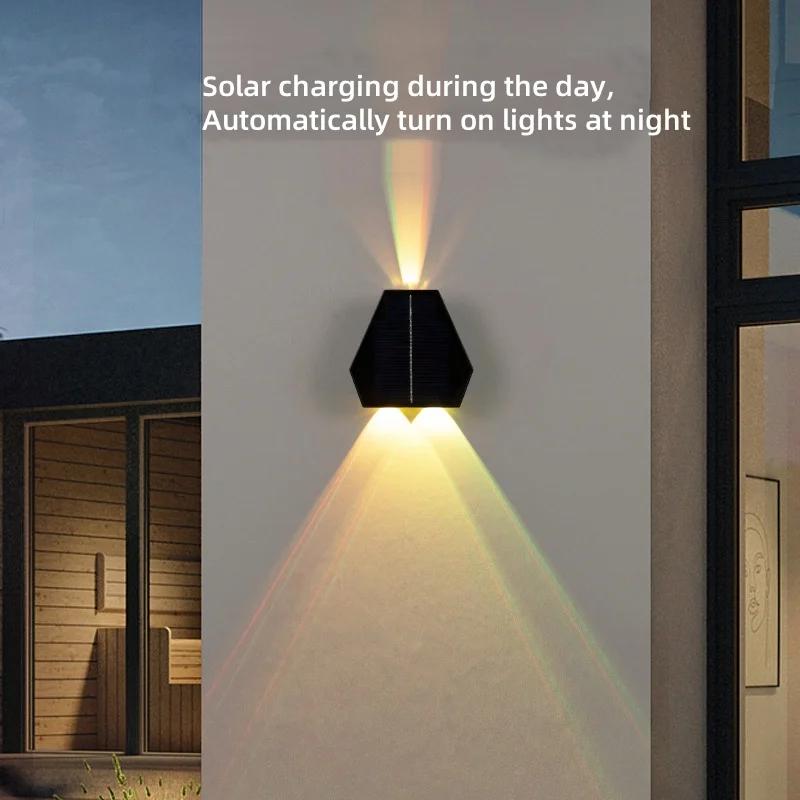 

Outdoor Solar LED Wall Light IP54 Waterproof Super Bright Wall Lamp Solar Panel Up and Down Courtyard Garden Lighting Decor