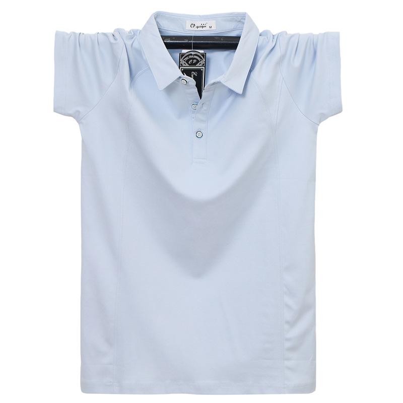 Men's Summer T-shirt Plus Size Loose and Comfortable Tee Men's Work Cotton Short-Sleeve Polo Shirt Zipper Flip Collar Breathable T-shirt