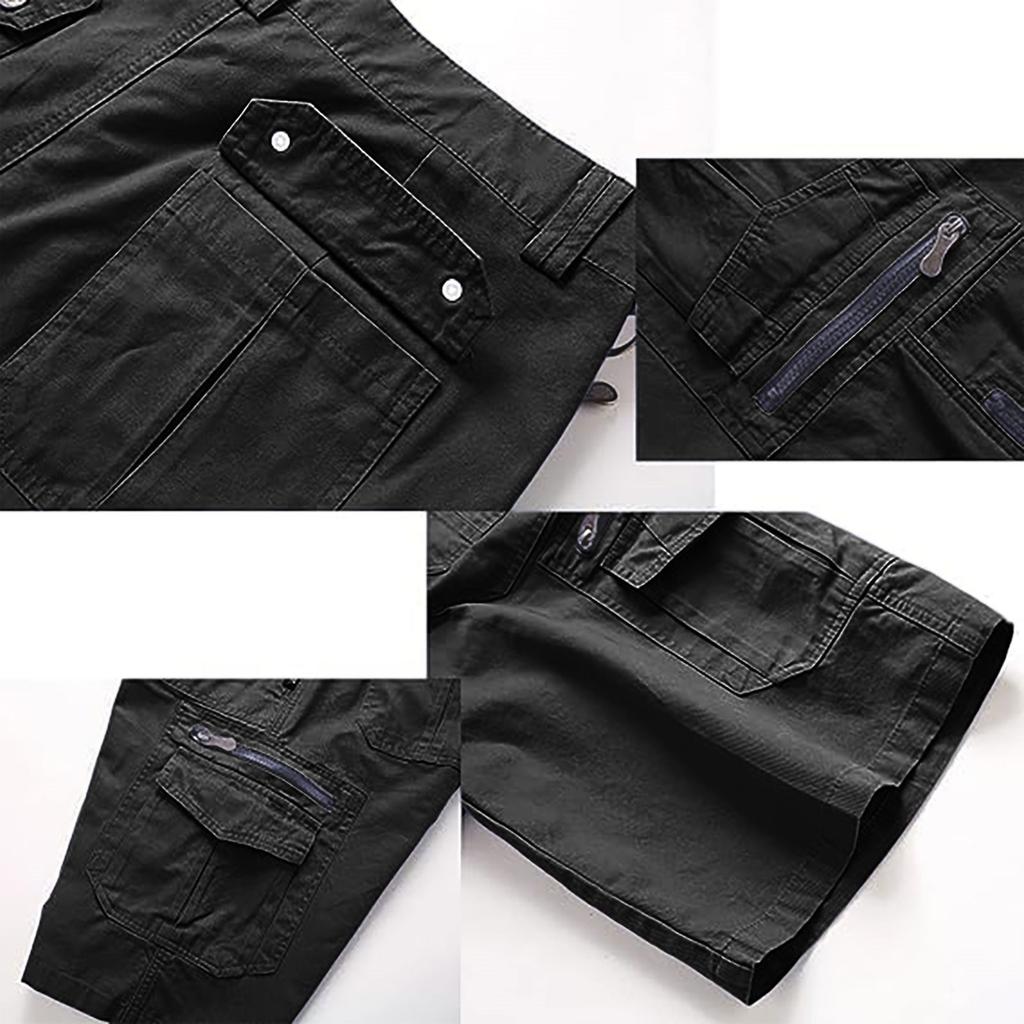 Pantalones Cargo 3/4 para Hombre - Pantalones Cortos de Trabajo Holgados Estilo Vintage con Múltiples Bolsillos