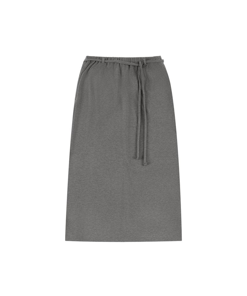 Banwonateullie P3293 Fluffy Midi Skirt_Melange Gray