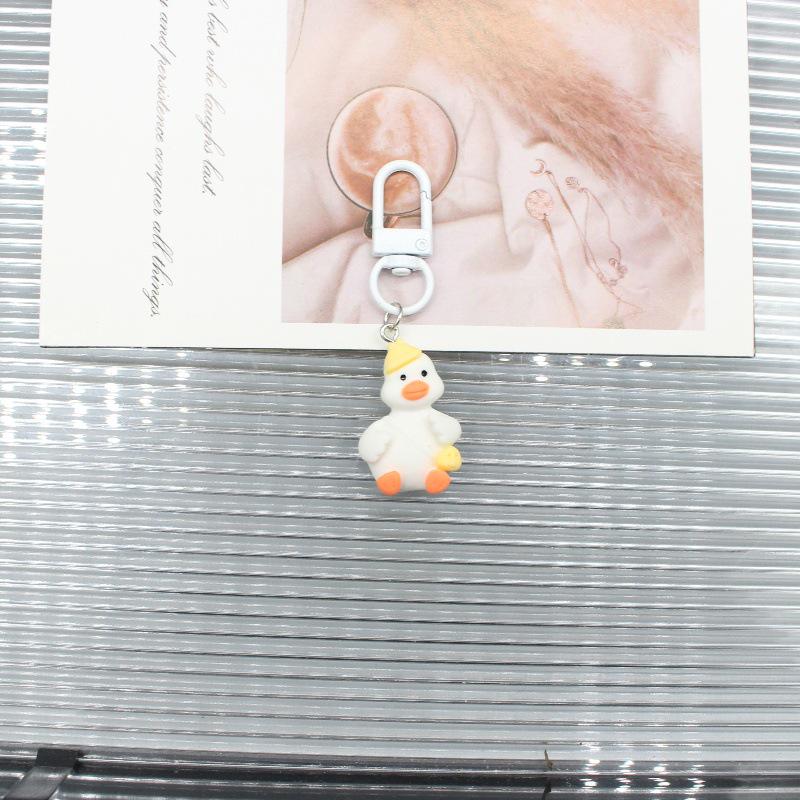 Cross-border Cute Cartoon Duck Keychain Pendant - Creative Bag & Phone Charm for Couples