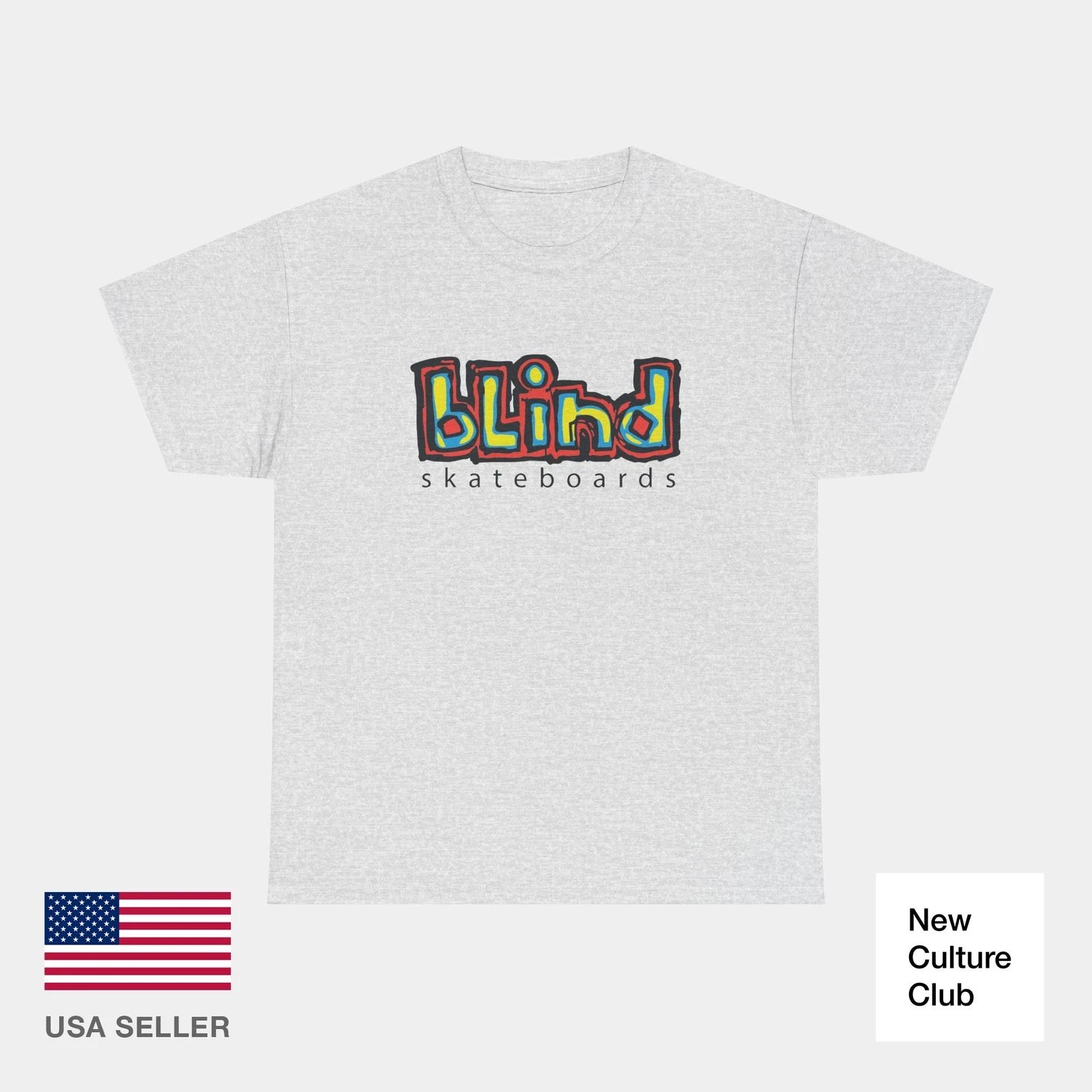 blind skateboards Vintage Logo v1 Yellow Gonz Retro Classic Skate TShirt Print L