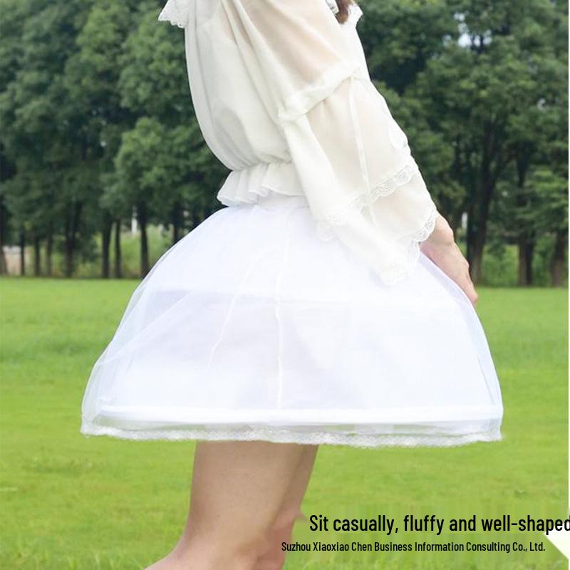 Adult Three-Hoop Cosplay Petticoat: Violent Fishbone Tutu, Flower Girl Princess, Lolita Bell-Shaped Skirt.