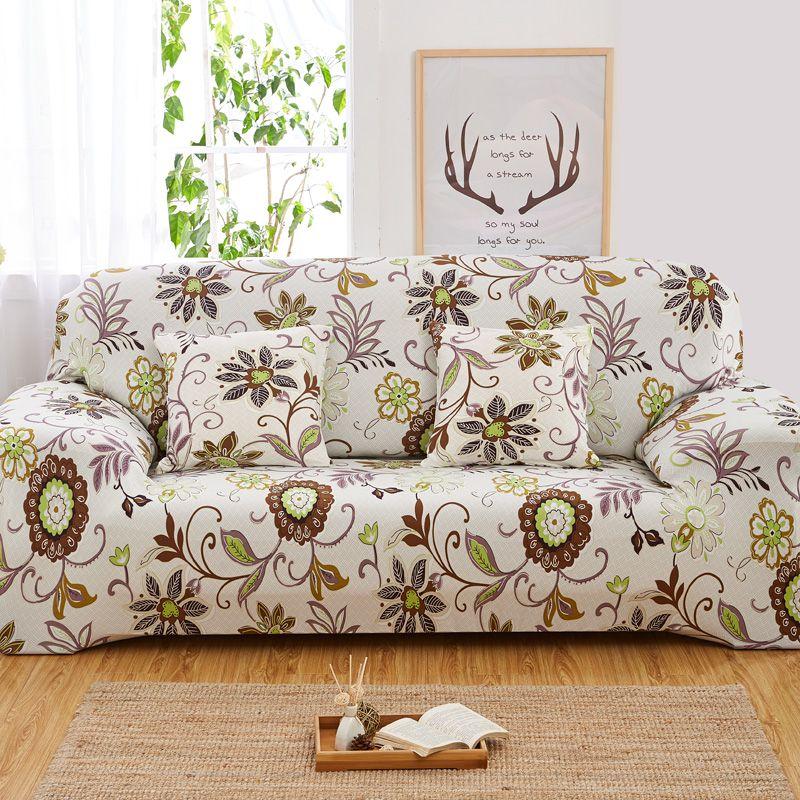 High-quality Flower Printed Slipcover Sofa Cover With Excellent Fit And Stretch For Various Couch Sizes