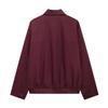 VAYLA Women Vintage Loose Lapel Jacket Burgundy Color Zipper Jacket New  Autumn Stylish Versatile Casual Jacket
