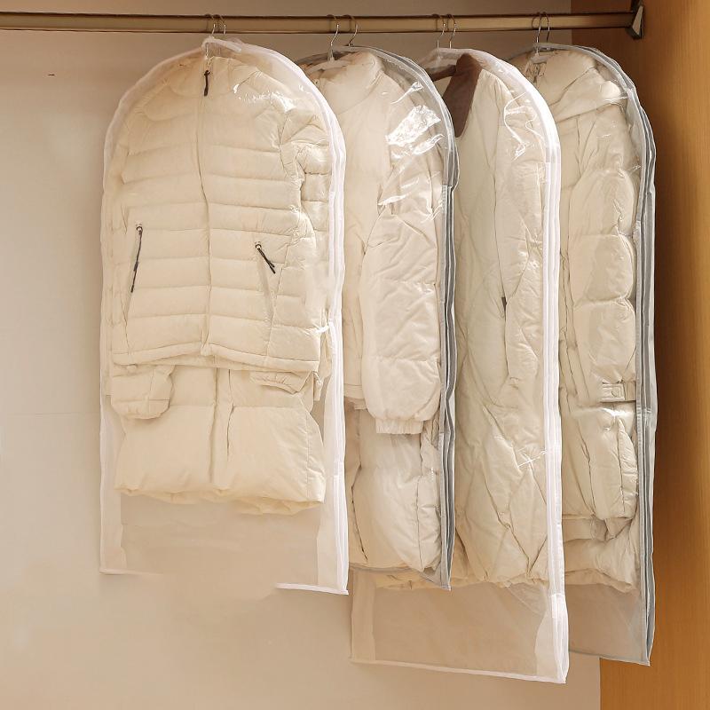 Wardrobe Organizer Bags for Down Jackets Hanging Storage Dust Cover Breathable Moisture Proof for Home Use