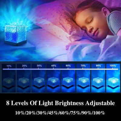 Ocean Wave Projector Lamp Night Light Remote Control 16-Colors Gradual Rotating Flame
