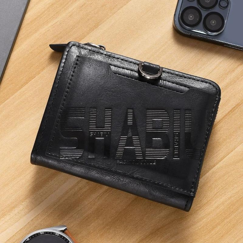 Fashion Men Wallets Leather Zipper Purse Money Clip Man Card Holders Male Short Multi-Card Wallet Coin Purse New Year Gifts