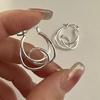 925 Sterling Silver Vintage Earrings For Women Trendy Simple Interware Round Earring Jewelry Prevent Allergy Party Accessories