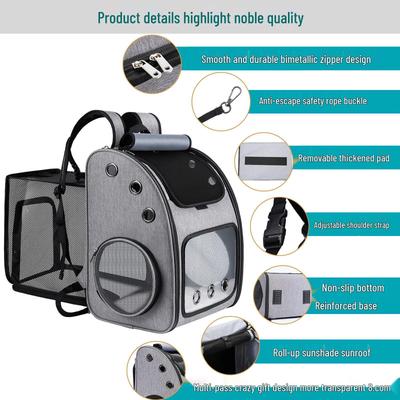 Breathable Expandable Pet Backpack: Portable, Foldable Carrier for Cats and Dogs