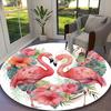1pc Flamingos Carpet for Room Floor Mat, Comfortable Office Chair Printed Round Rug, Beautiful Hotel Rug