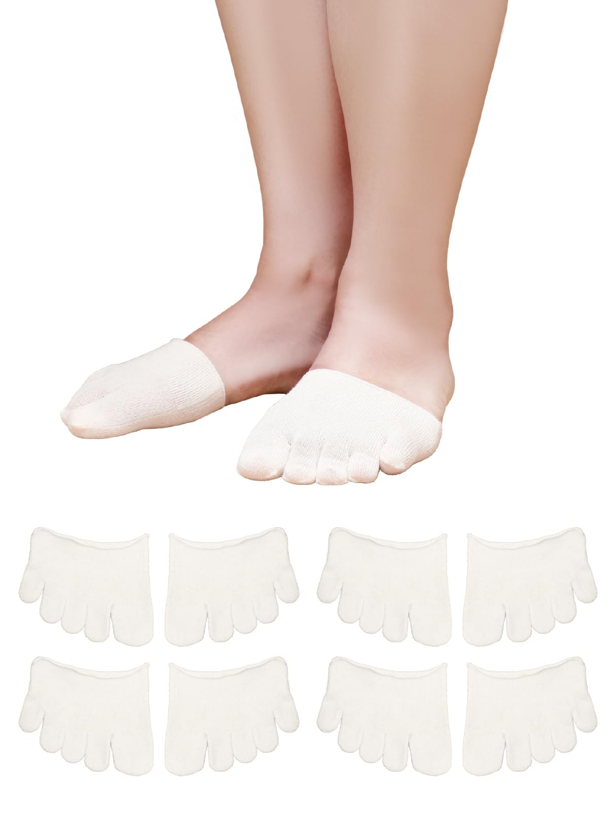 

Maison Peony Silk Foot Covers of Toe Half and Inner Made in Summer and One Size Fits 100% Five-Toe Low-Profile (Set 4) - Socks, Socks, Socks, Japan.