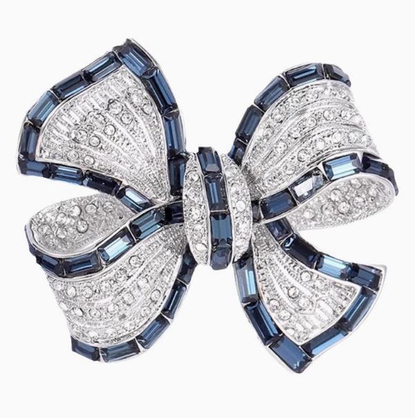 Rhinestone Alloy Bow Brooch - Elegant, High-End, Creative Fashion Accessory