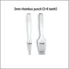 White Steel Diamond Awl for Leather Crafting – Polished 3/4/5mm Tooth Spacing, Handcrafted Stitching Hole Punch Tool