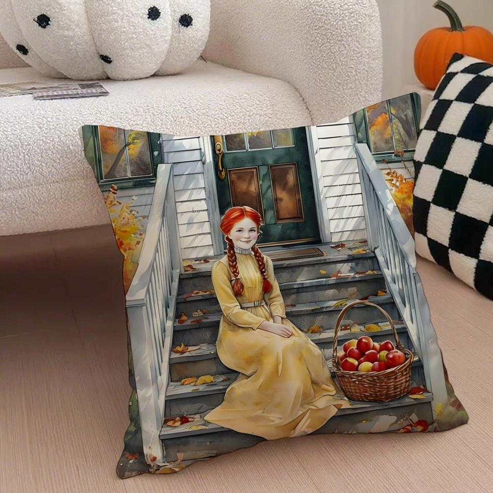O-Of Green Gables Cushion Cover Throw Pillow Cover Hidden Button Durable Polyester Chair Cushion