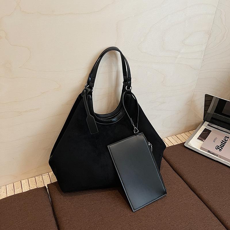 Premium Retro Bucket Bag Fashiable European American Tote Bag Stylish Simple Shoulder Bag High-quality Best-selling Casual Bag 33x12x31cm чёрный