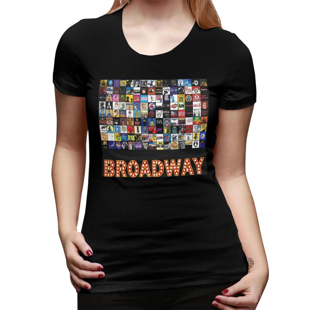 Broadway Musical Theatre Logos Hand Drawn TShirt for Women ONeck Streetwear T Shirts Womens Tees Short Summer Clothes Tops