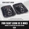 For Seat Leon III 3 MK3 2012 2013 2014 2015 2016 2017 Car-Styling 5/6 Speed Gear Stick Shift Knob Level Leather Boot