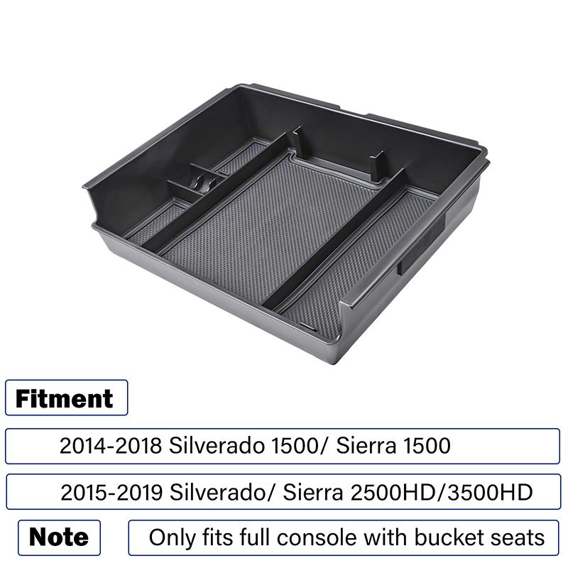 Car Center Console Organizer for Chevy Silverado/GMC Sierra 1500 2014-2018 and 2500HD/3500HD 2015-2019 Storage Box Accessories