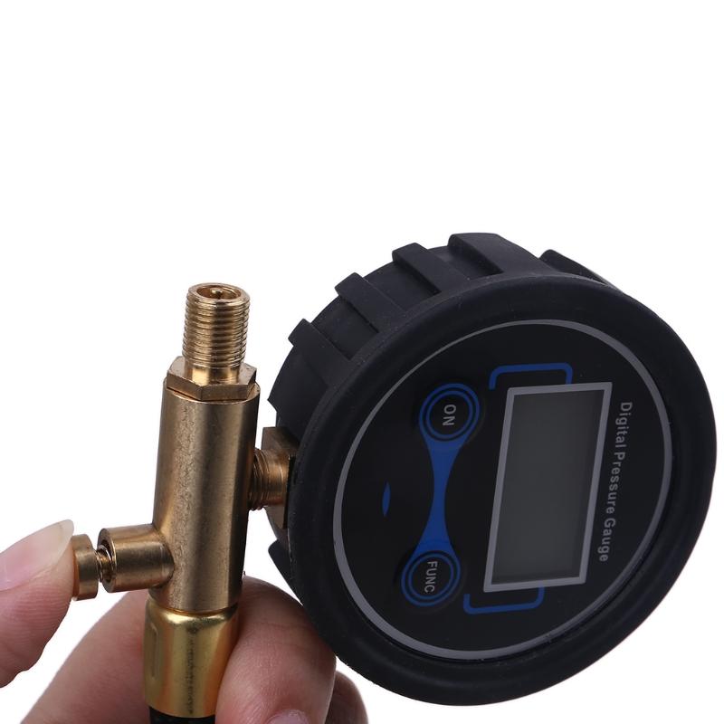 Digital Tire Pressure Gauge Manometer Car Truck Motorcycle Tyre Air Compressor Inflating Tube Hose 200PSI with Deflation