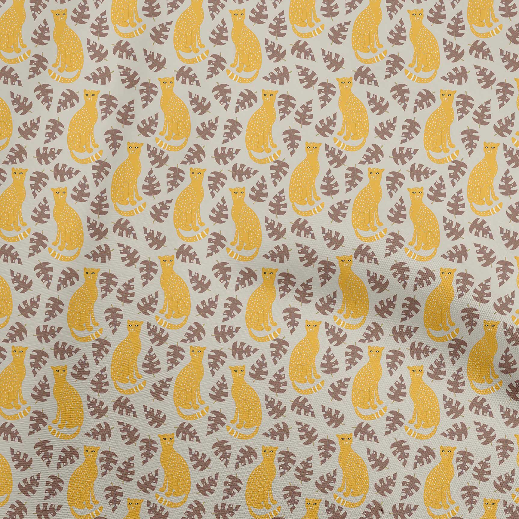 

OneOone Cotton Flex Gamboge Yellow Fabric Тропічний абстрактний лист із тканиною тваринного походження для пошиття друкованої тканини для рукоділля The Yard 40 дюймів 42InchWide-ViscoseChiffon жовтий