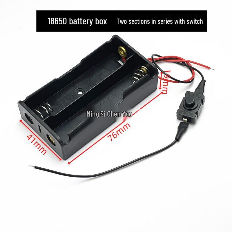 18650 Lithium Battery Holder with Lid and DC Plug - Supports 1 To 4 Cells In Series/Parallel (3.7/7.4V)