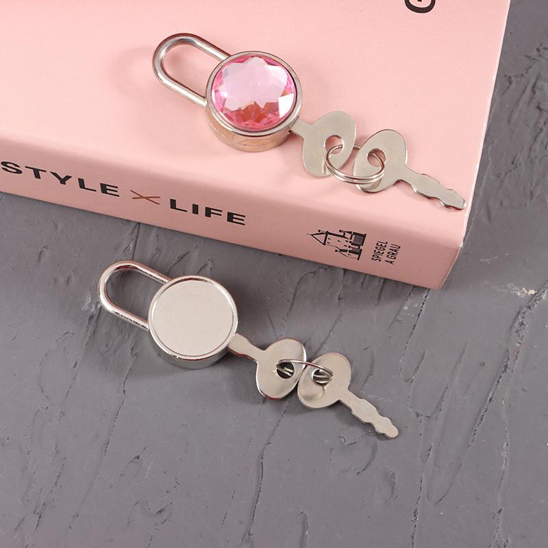 Mini Round Shape Padlock Luggage Hardware Locks W/Keyfor Jewelry Box Suitcase