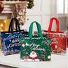 Christmas gift bag with a Santa Claus, snowman, and candy design. Ideal for Christmas parties and home decor. New Year 2025.