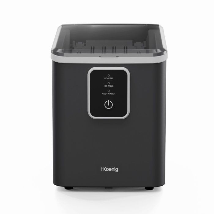 Machine à glaçons HKOENIG - KUB12 - Jusqu'à 12kg de glaçons par jour - 6 à 13 minutes de production - 120W - Noir
