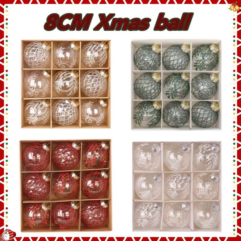 Transparent Christmas Ball Set White Champagne Green Xmas Balls Diy Christmas Tree Ornaments For Xmas Party Wedding  Gifts
