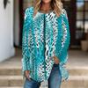 Women Long Sleeve Tunic Top Print Crew Neck Loose Fit Blouse With Pockets Casual Daily Wear Ladies Tops