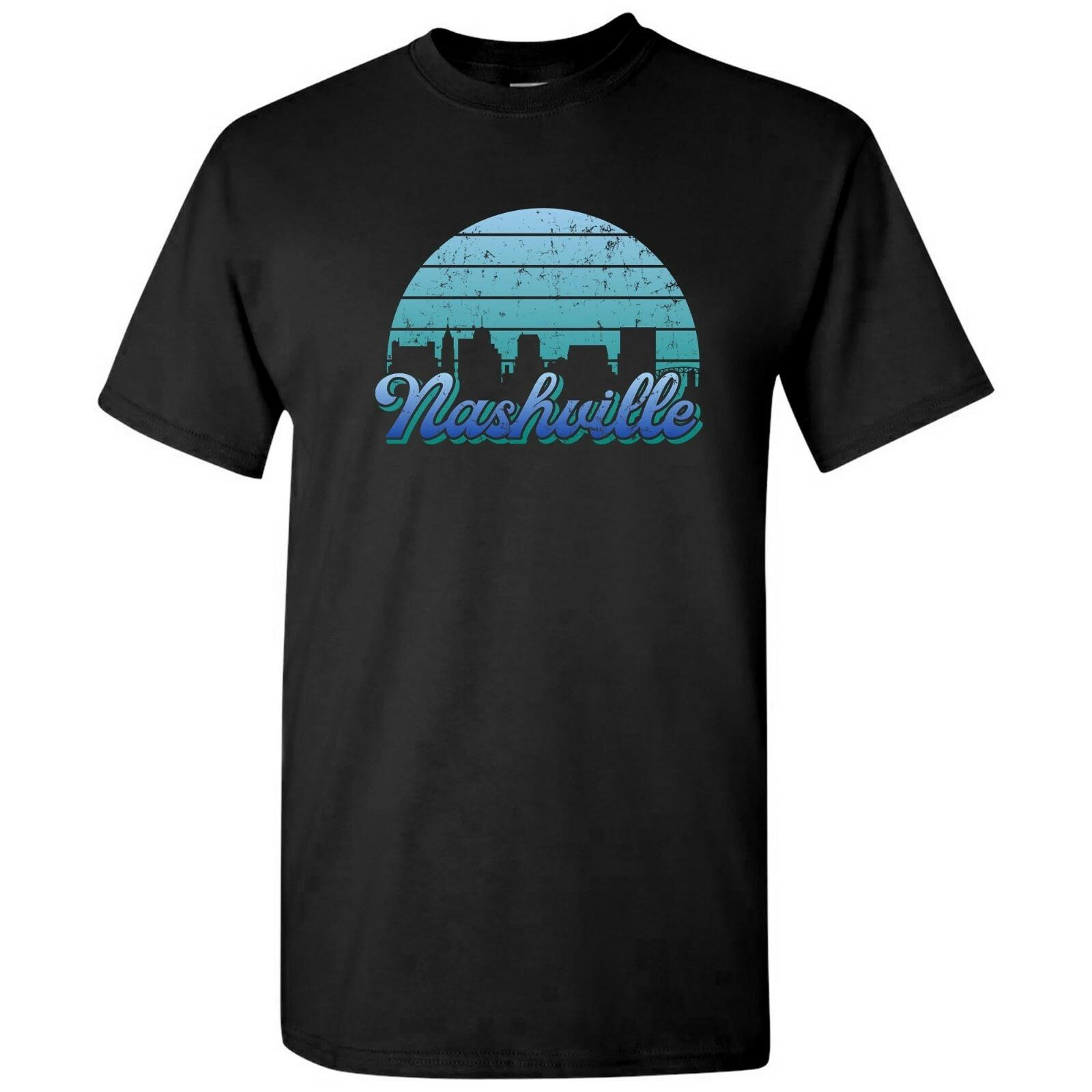 Nashville TN Retro Skyline Sunset - Home State Pride Summer T Shirt 2XL
