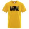 Fashion ANIMAL Letter Print Men T-Shirts Street Funny Short Sleeves Loose Oversized T Shirt O-Neck Breathable Cotton Clothing