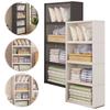 Portable Closet Wardrobe with Lid Closet Organizer Multi-layer Storage Rack Clothes Storage Organizer for Bedroom